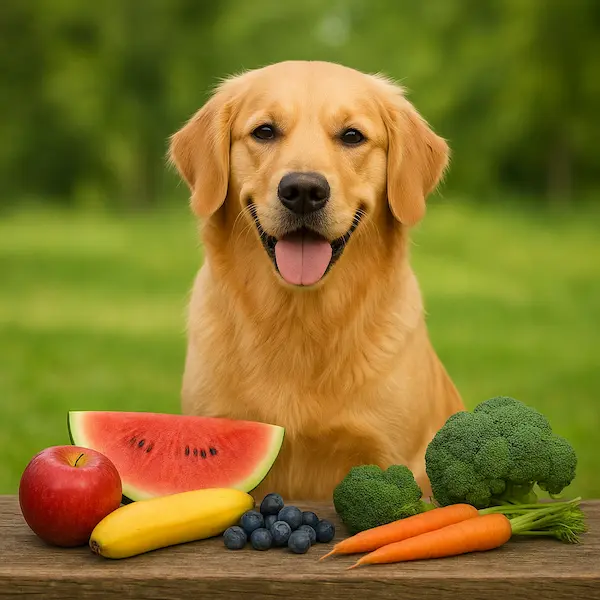 En este momento estás viendo 🐶Qué frutas y verduras pueden comer los perros y cuáles evitar 🐾